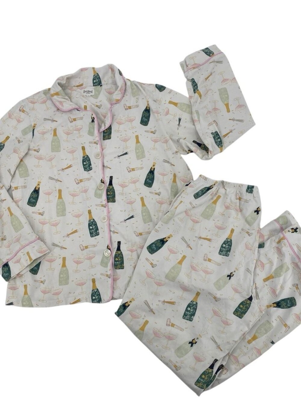 Bed Head Pajamas Size M Cotton Long Sleeve Cheers Celebration